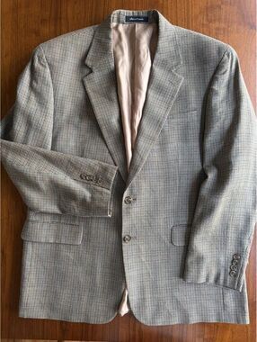 Lauren Ralph Lauren Men's Houndstooth Brown Wool-Silk Sport Coat - 44R